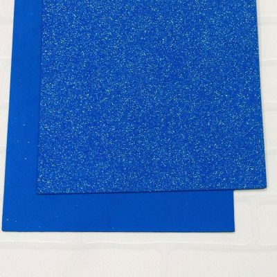 Глиттерный фоамиран 2 мм синий