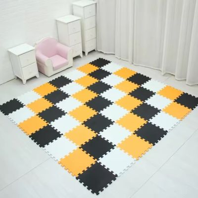 Коврик-пазл  50х50 комплект 12 шт Украина (черно-бело-желтый)