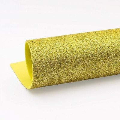 Глиттерный фоамиран 2 мм светлое золото