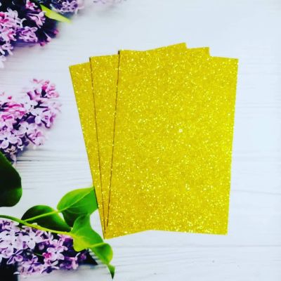 Глиттерный фоамиран 1 мм золото