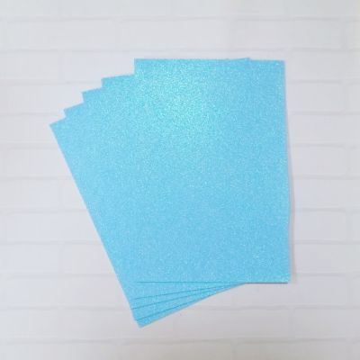Глиттерный фоамиран 2 мм  Нежно-голубой