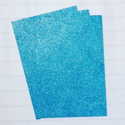 Глиттерный фоамиран 2 мм  светло-голубой