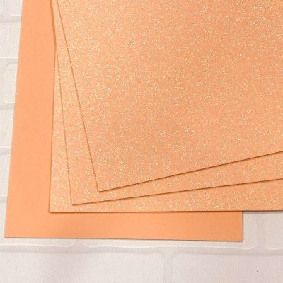 Глиттерный фоамиран 2 мм персиковый
