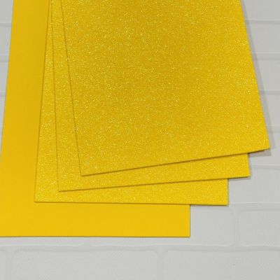Глиттерный фоамиран 2 мм желтый
