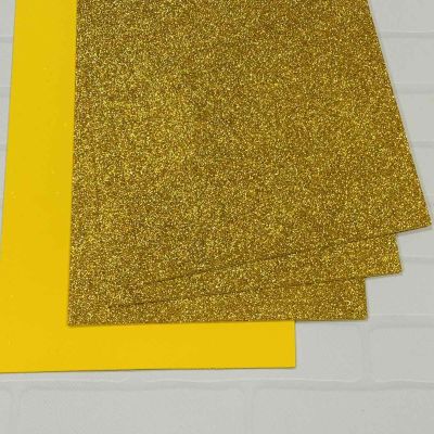 Глиттерный фоамиран 2 мм золото
