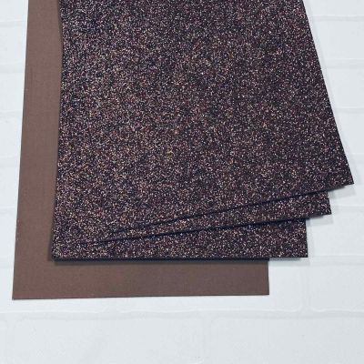 Глиттерный фоамиран 2 мм коричневый