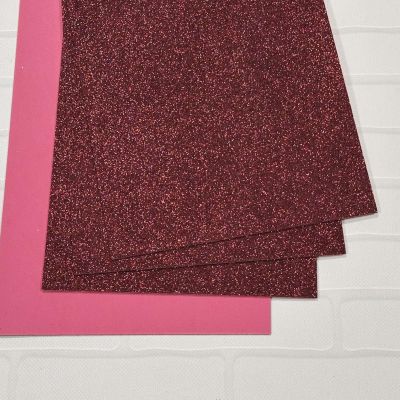 Глиттерный фоамиран 2 мм ,гранатовый