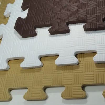 Коврик-пазл какао 50х50 Украина (детский мягкий пол из ЭВА) - бежевый