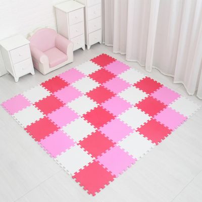 Коврик-пазл 50х50 комплект 16 шт Украина (красный, розовый, белый)