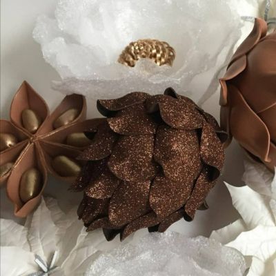 Глиттерный фоамиран 2 мм коричневый