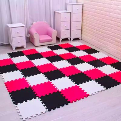 Коврик-пазл  50х50 комплект 12 шт Украина (черно-бело-красные)