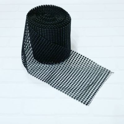 Лента 12 см, черная (имитация страз)