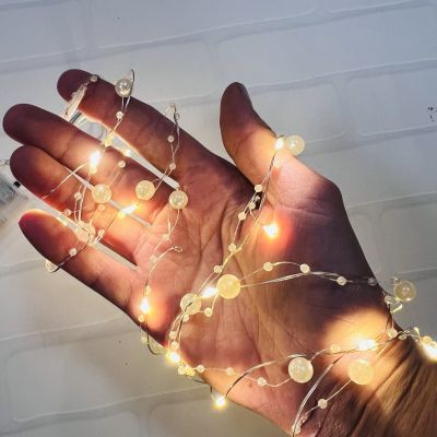 Мини-гирлянда 2 м Жемчуг