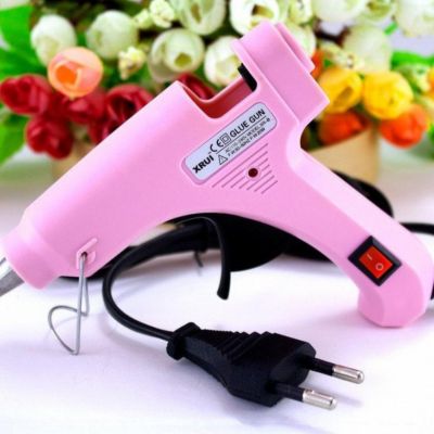 Клеевой пистолет с выключателем, розовый