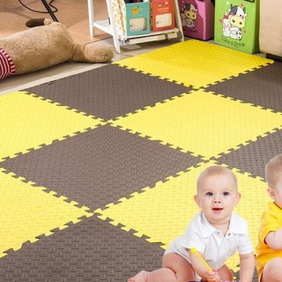 Коврик-пазл 50х50 комплект 12 шт Украина (коричневый, желтый)