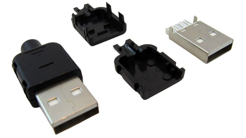USB штекер розбірний в корпусі під кабель