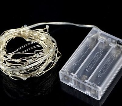 Мини-гирлянда 5 м, теплый свет ( 3 батарейки)