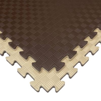 Мат Татами ласточкин хвост EVA 20 мм (Бежево-коричневый)
