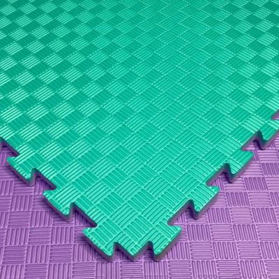 Мат Татами ласточкин хвост EVA 20 мм (Бирюзово- Фиолетовый)