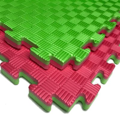 Мат Татами ласточкин хвост EVA 26 мм (Красно- Зелёный)