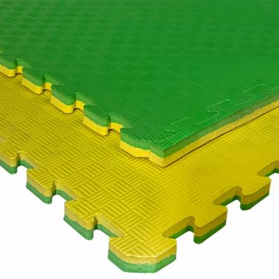 Мат Татами ласточкин хвост EVA 20 мм (Желто-Зелёный)